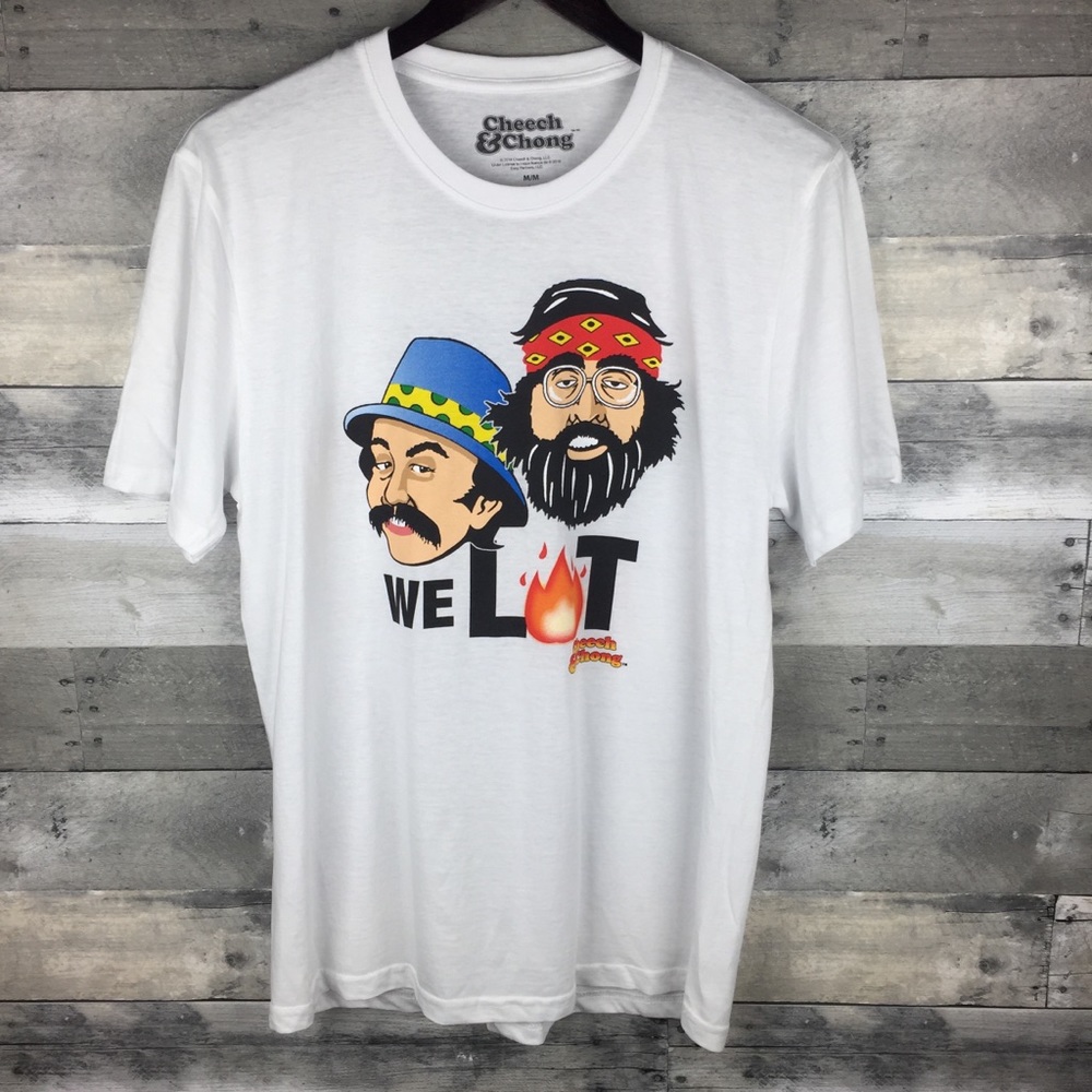Cheech & Chong Graphic Tee Cartoon We Lit Funny M